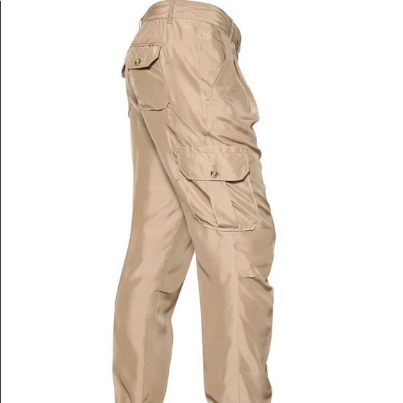 silk cargo trousers